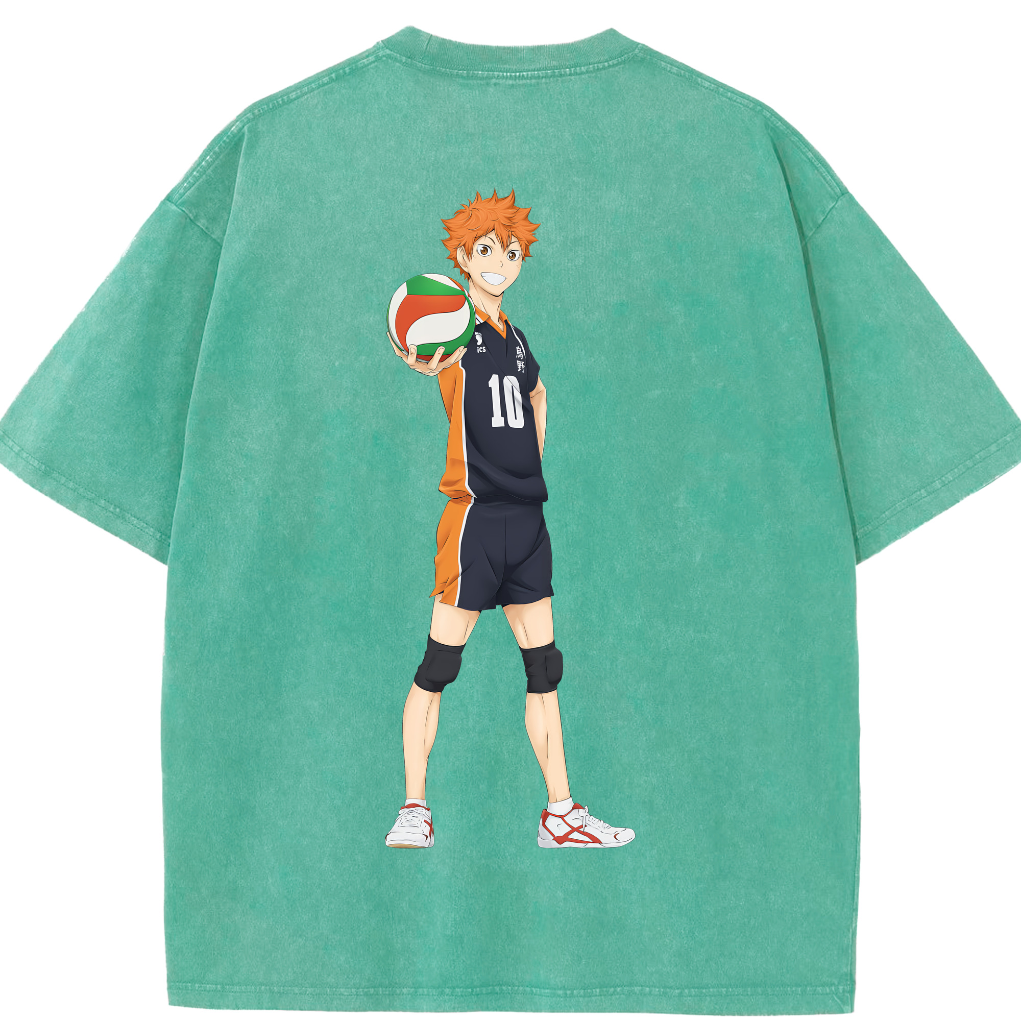 （画像用） ハイキュー!! Haikyu!! 綿100% ヴィンテージ風 半袖Tシャツ（背面プリント）